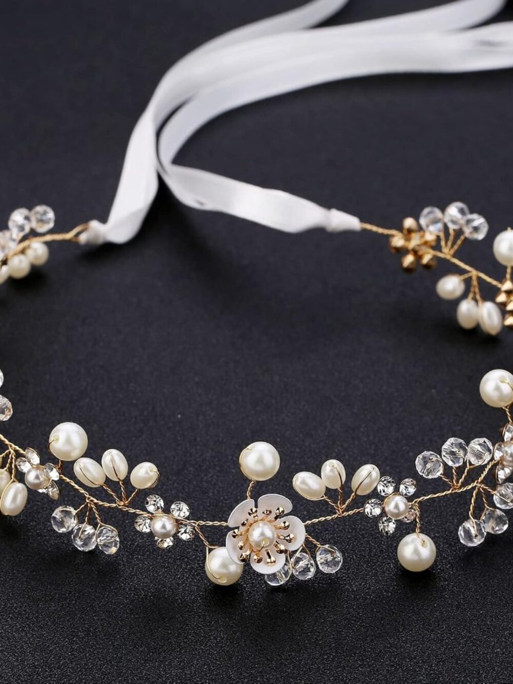 Hair Accessories: Bridal Pearl Flower Headpiece Headband for Girls, Flower Girls